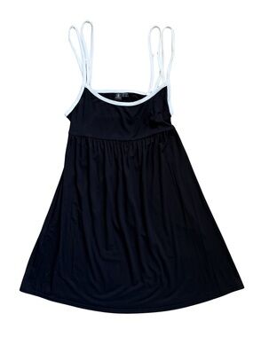 Volcom Black Sundress | Contrast Trim Spaghetti Strap Mini Dress